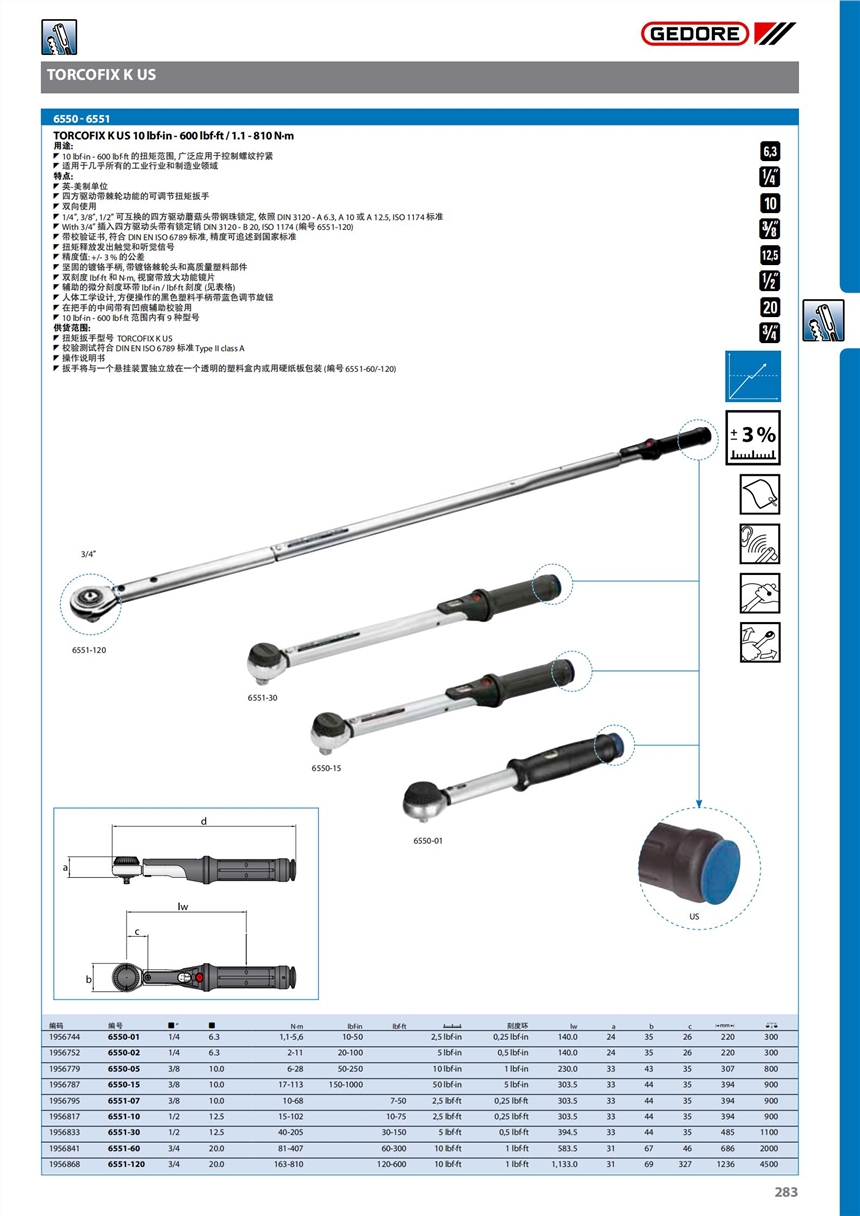 TT3KH-350吉多瑞電子扭力矩扳手2648644，范圍 70-350 Nm